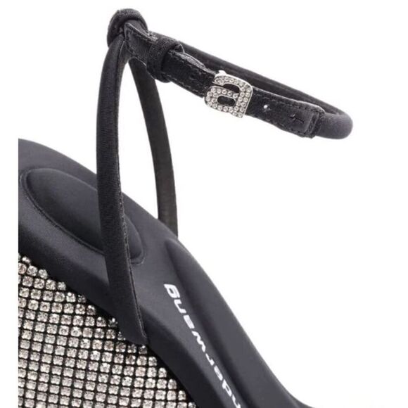 Alexander Wang Dahlia Crystal-Embellished Wedge 105mm Sandals NWOB Size 37 - Picture 3 of 11